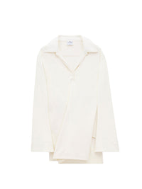 Twist cotton polo Dress - White