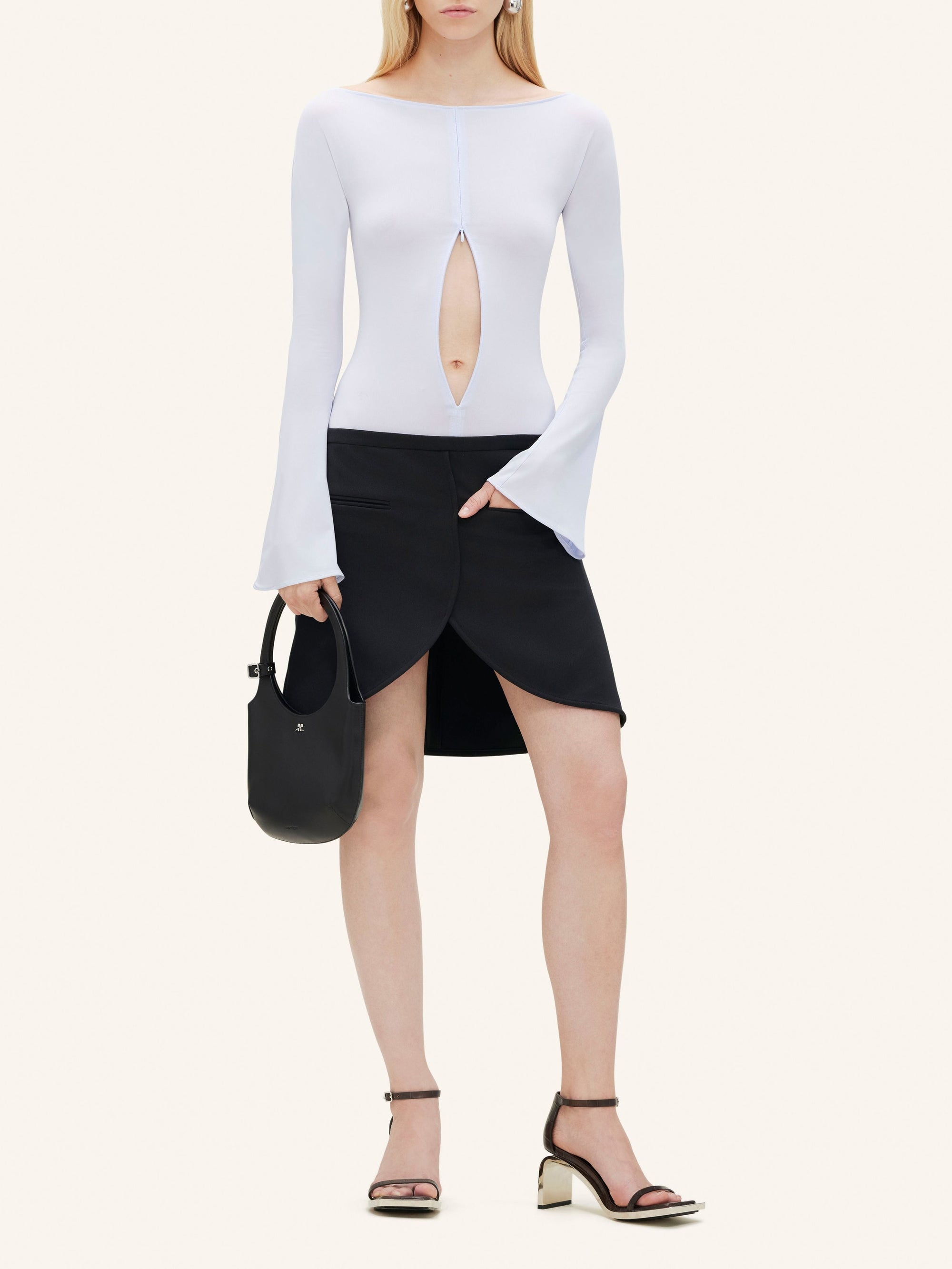 Drop zipped crepe jersey Bodysuit - Ether
