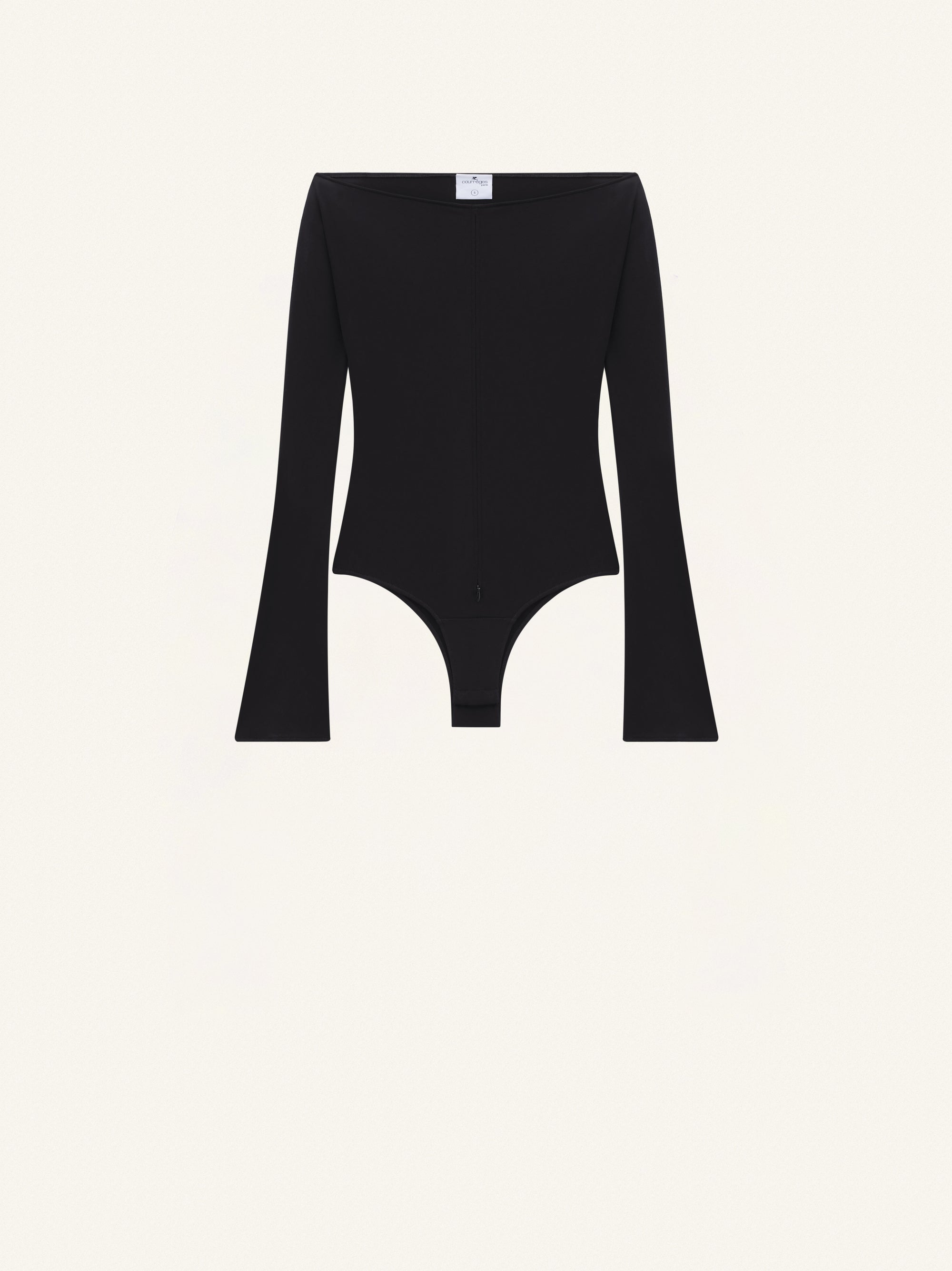Drop zipped crepe jersey Bodysuit - Black