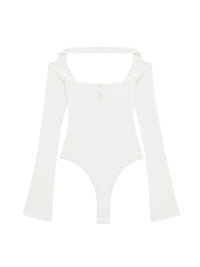 Hyperbole 90's rib Bodysuit - Heritage White