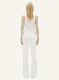 High neck crepe jersey Bodysuit - White