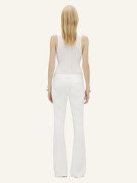 High neck crepe jersey Bodysuit - Heritage White