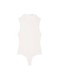 High neck crepe jersey Bodysuit - Heritage White
