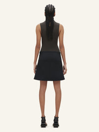 High neck crepe jersey Bodysuit - Brown