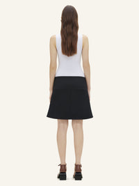 High neck crepe jersey Bodysuit - Blue