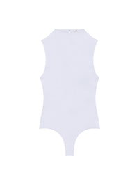High neck crepe jersey Bodysuit - Blue