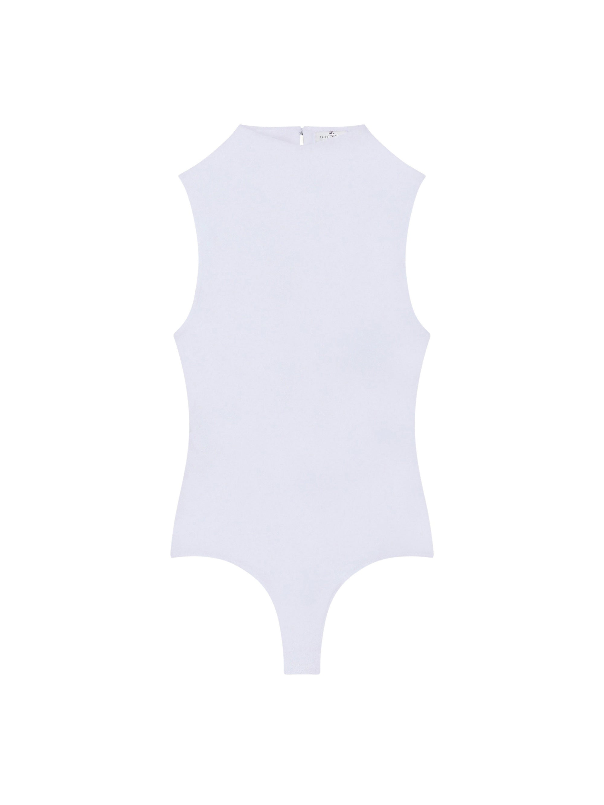 High neck crepe jersey Bodysuit - Blue