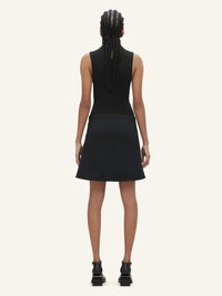 High neck crepe jersey Bodysuit - Black