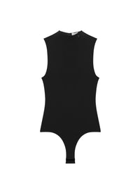 High neck crepe jersey Bodysuit - Black