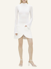 High neck crepe jersey Bodysuit - Heritage White