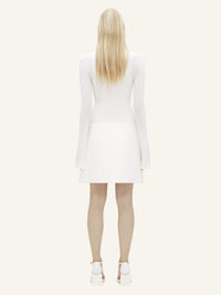 High neck crepe jersey Bodysuit - White