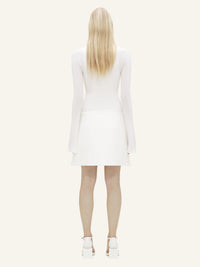 High neck crepe jersey Bodysuit - Heritage White