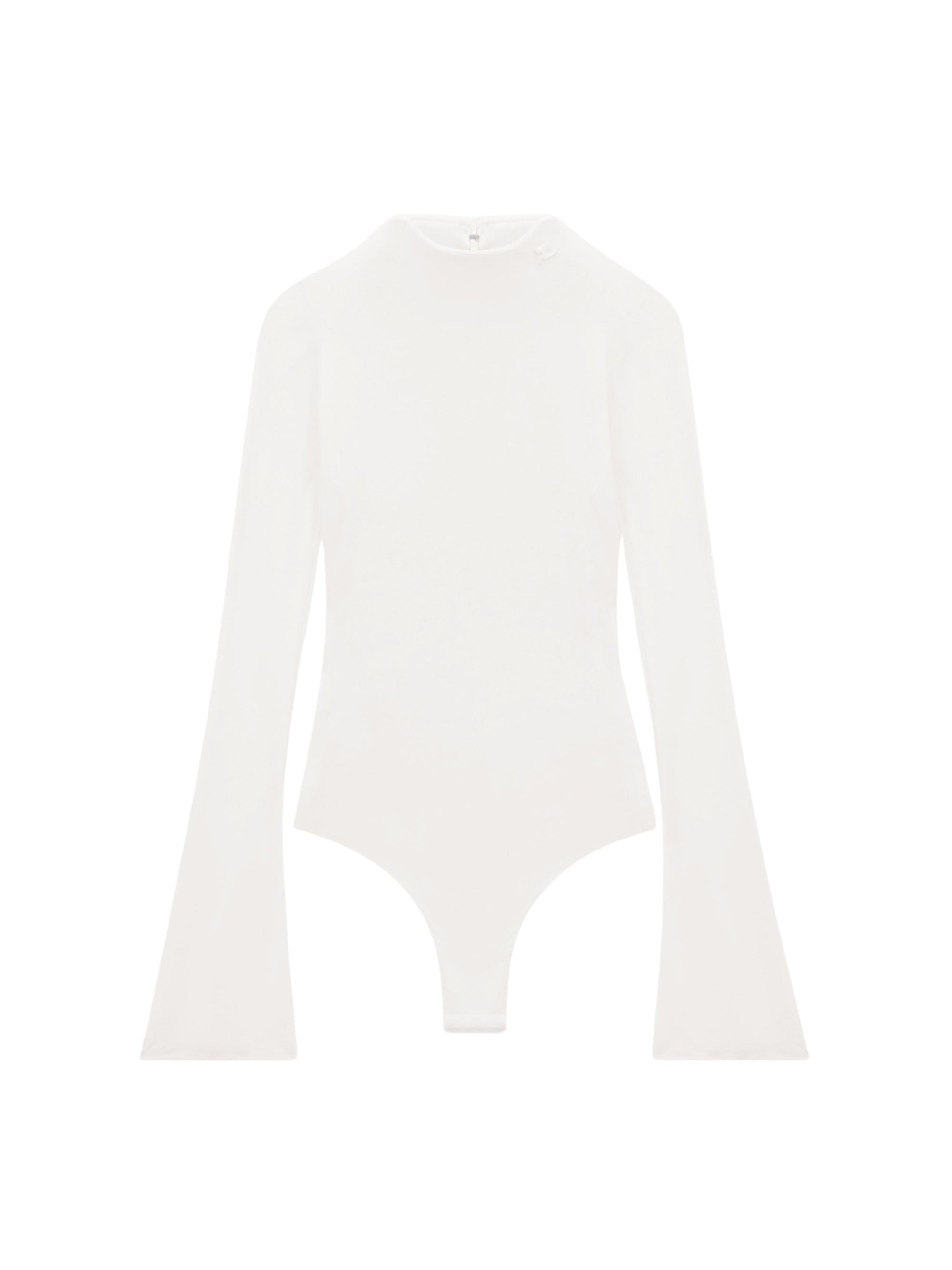 High neck crepe jersey Bodysuit - Heritage White