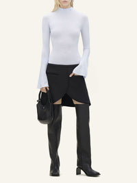 High neck crepe jersey Bodysuit - Blue