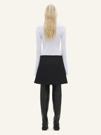 High neck crepe jersey Bodysuit - Blue