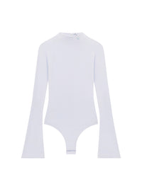High neck crepe jersey Bodysuit - Blue