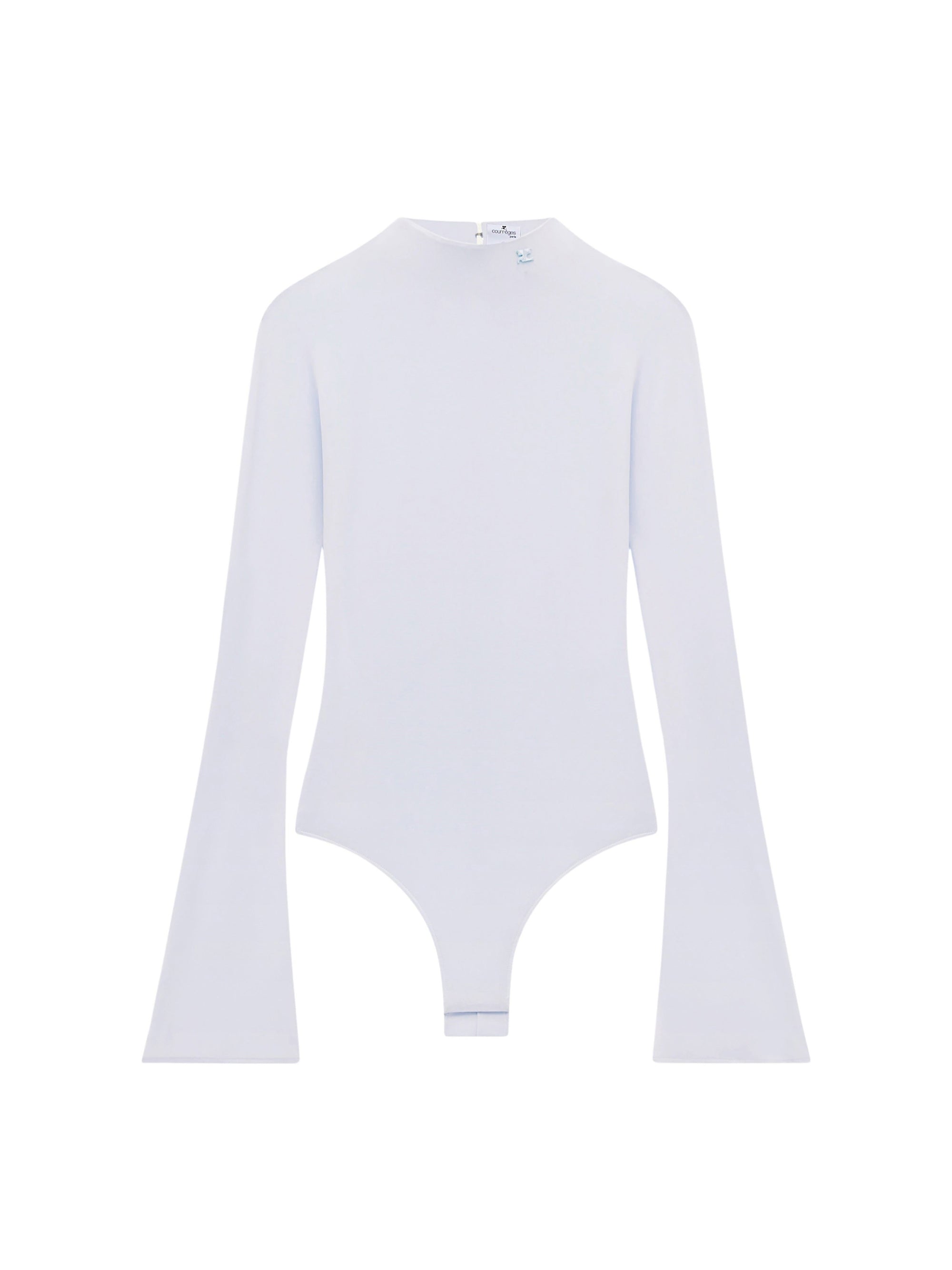 High neck crepe jersey Bodysuit - Blue
