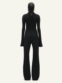 High neck crepe jersey Bodysuit - Black