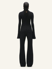 High neck crepe jersey Bodysuit - Black