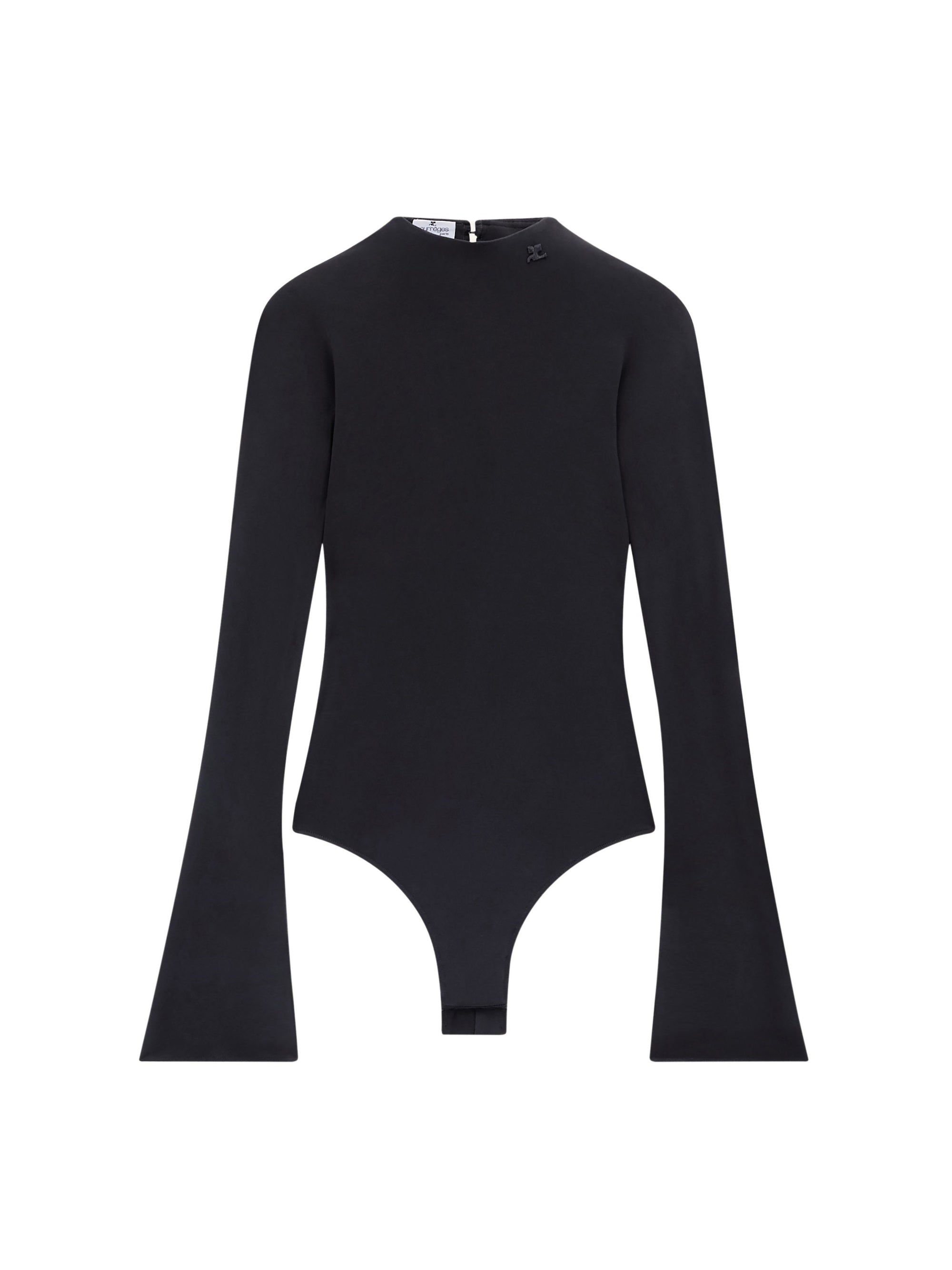 High neck crepe jersey Bodysuit - Black