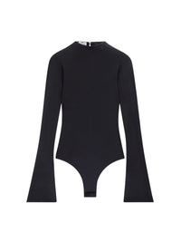 High neck crepe jersey Bodysuit - Black