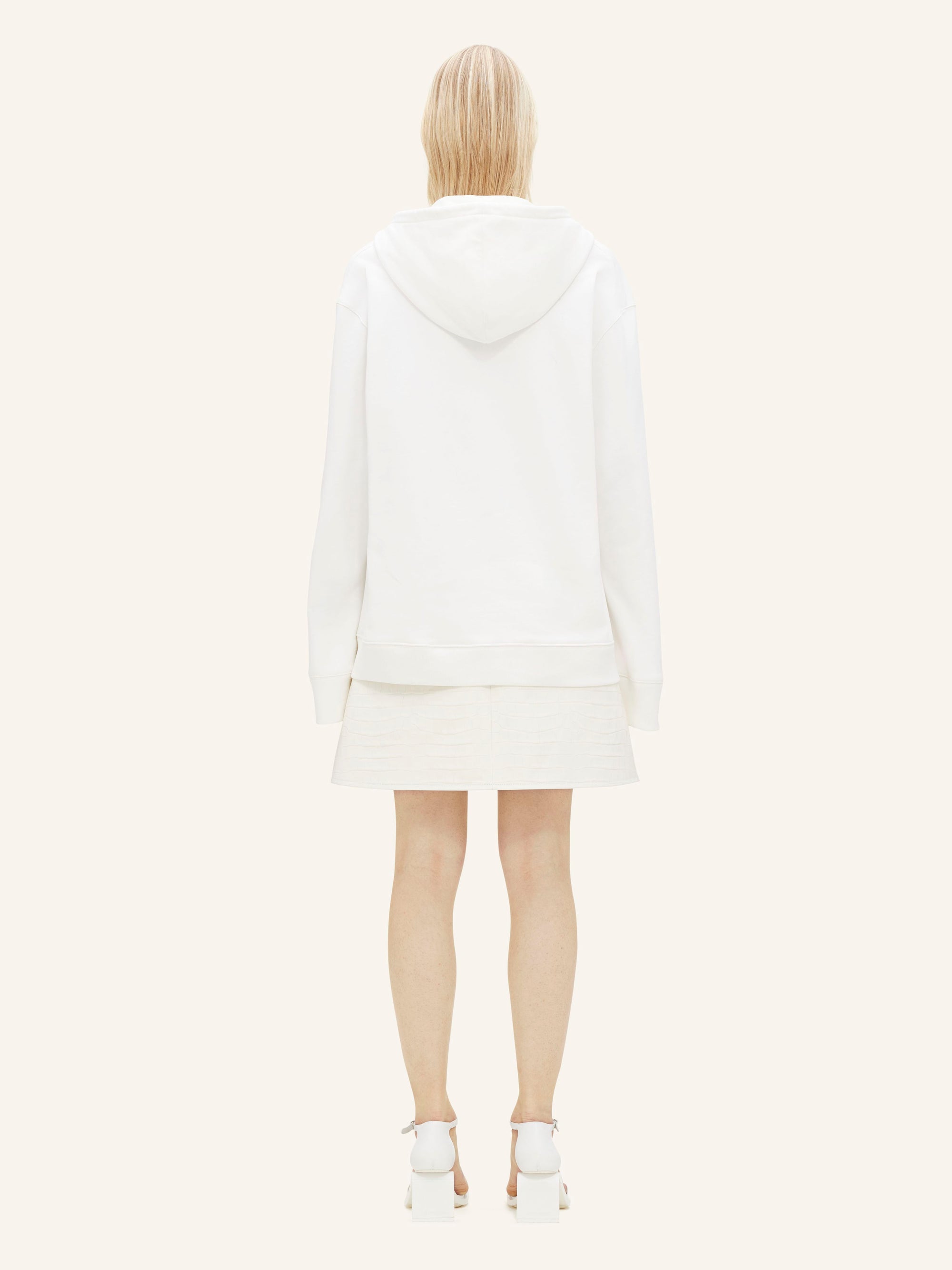 Hyperbole cocoon fleece Hoodie - Heritage White