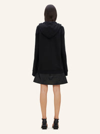 Hyperbole cocoon fleece Hoodie - Black