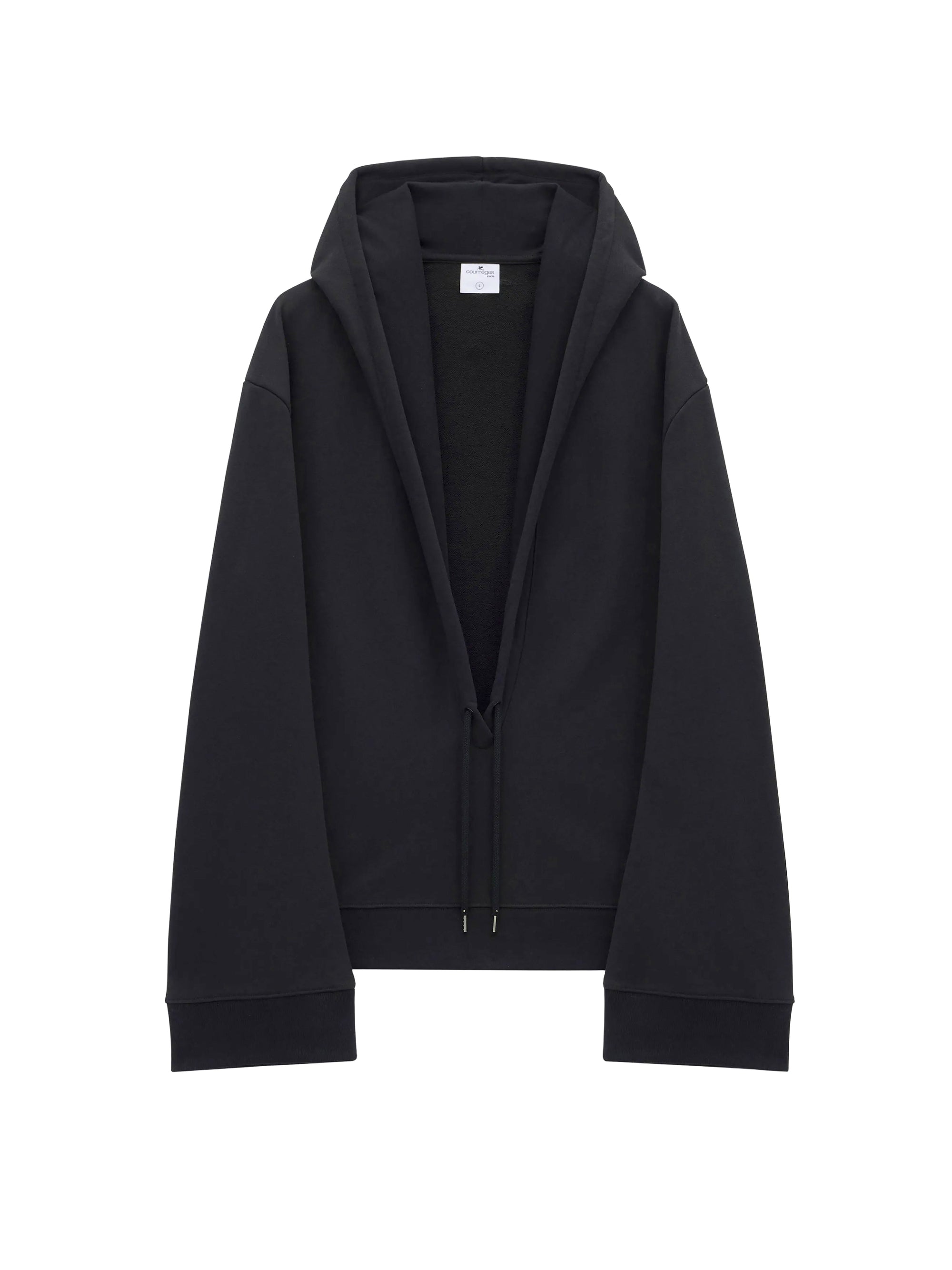 Hyperbole cocoon fleece Hoodie - Black