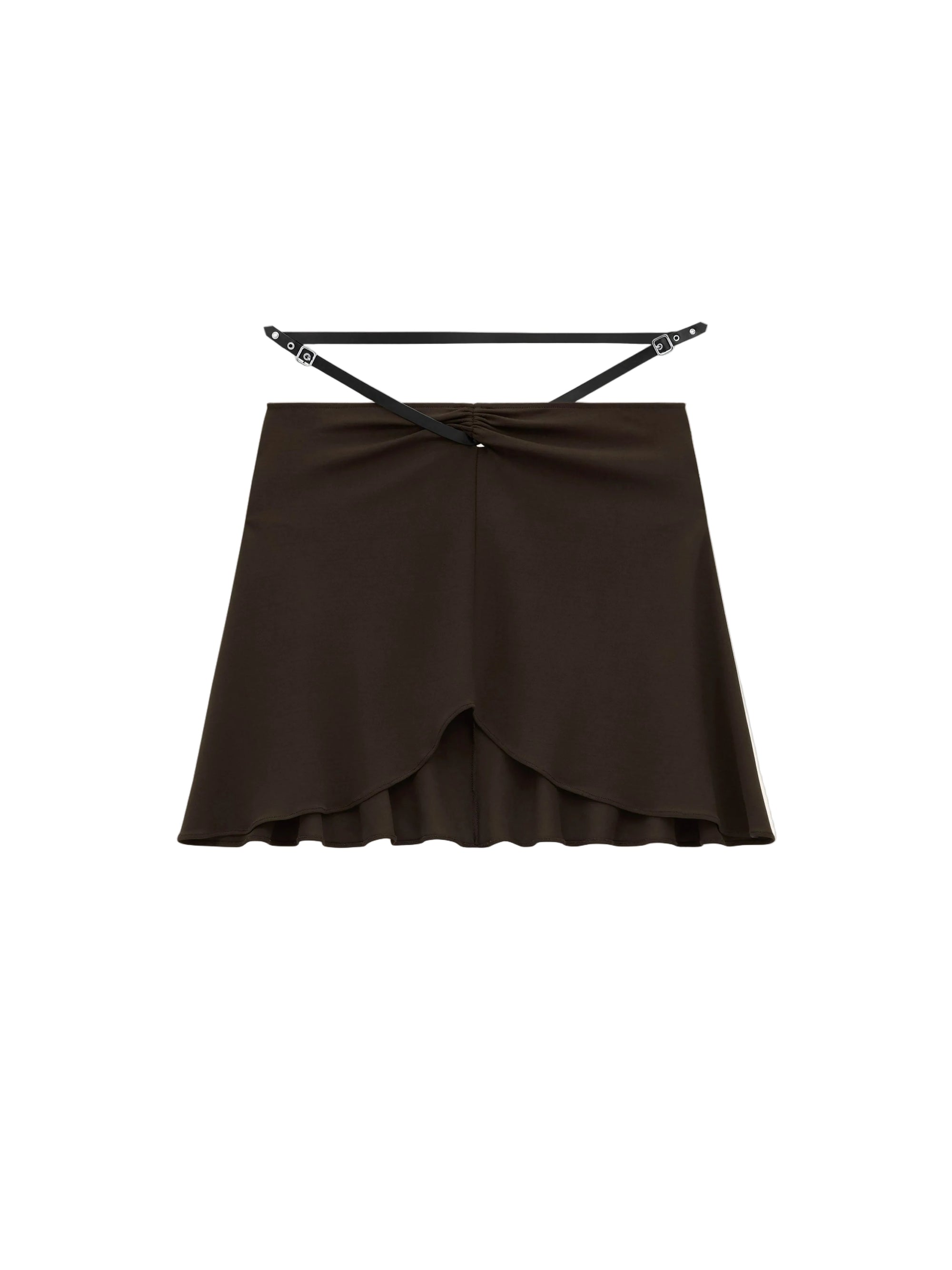 Slash ellipse crepe jersey mini Skirt - Mud Brown