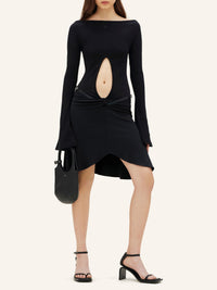 Slash ellipse crepe jersey mini Skirt - Black