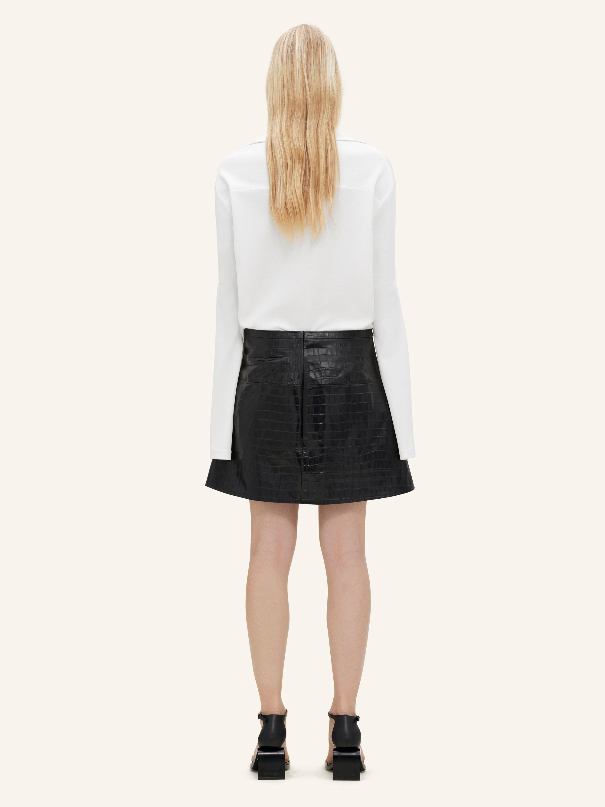 Long sleeve cotton Polo - Ecru