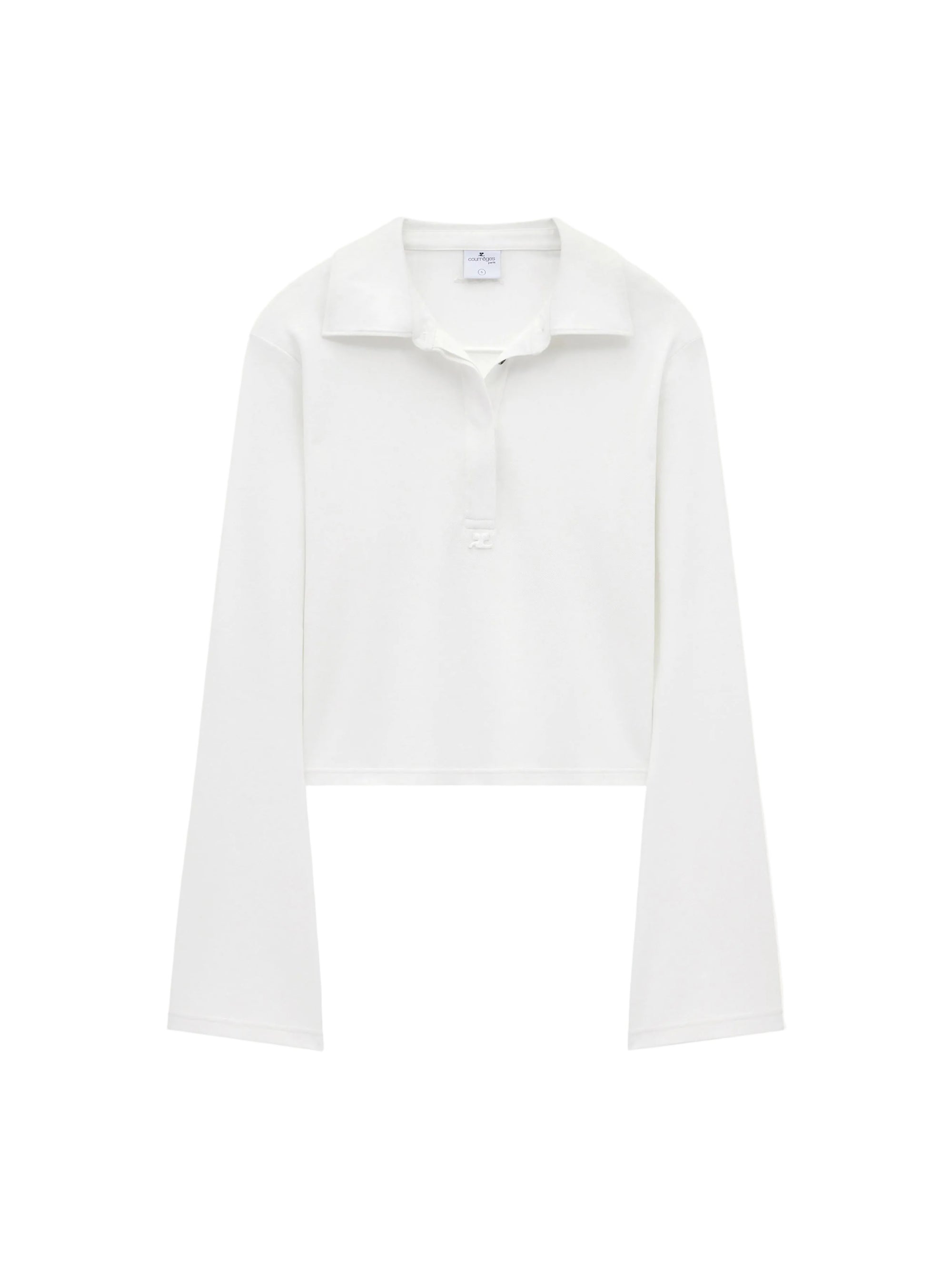 Long sleeve cotton Polo - Ecru
