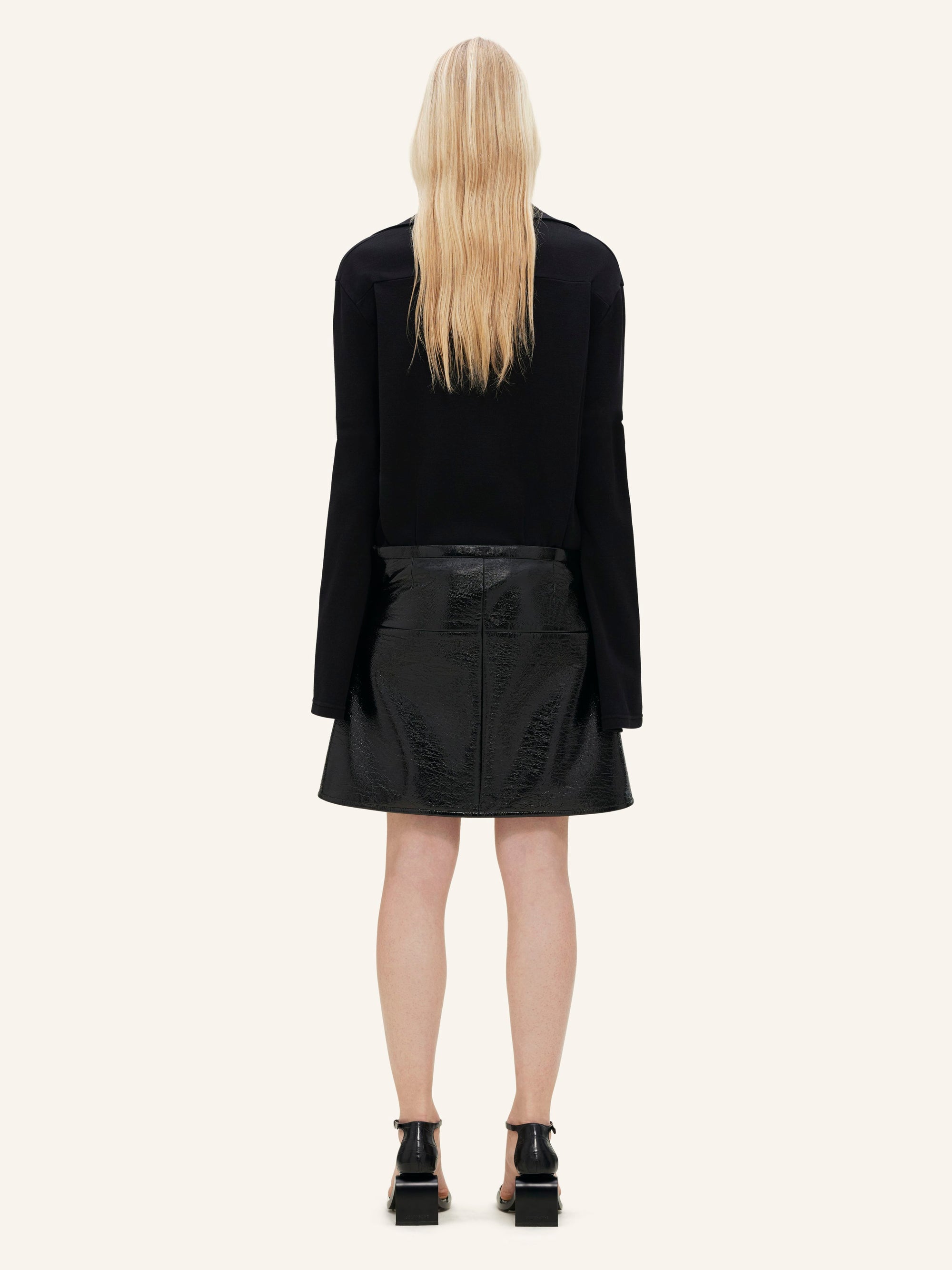 Long sleeve cotton Polo - Black