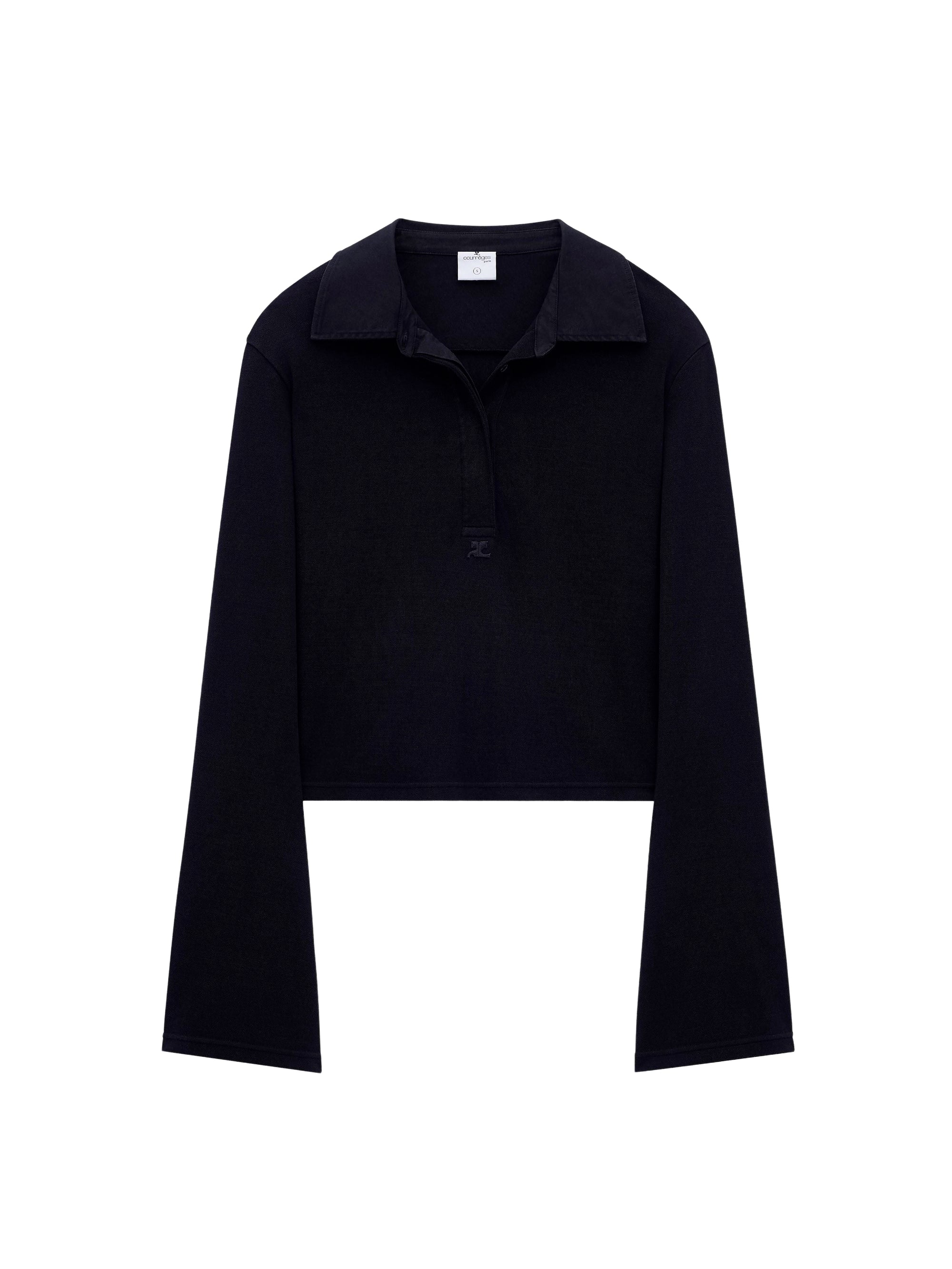 Long sleeve cotton Polo - Black