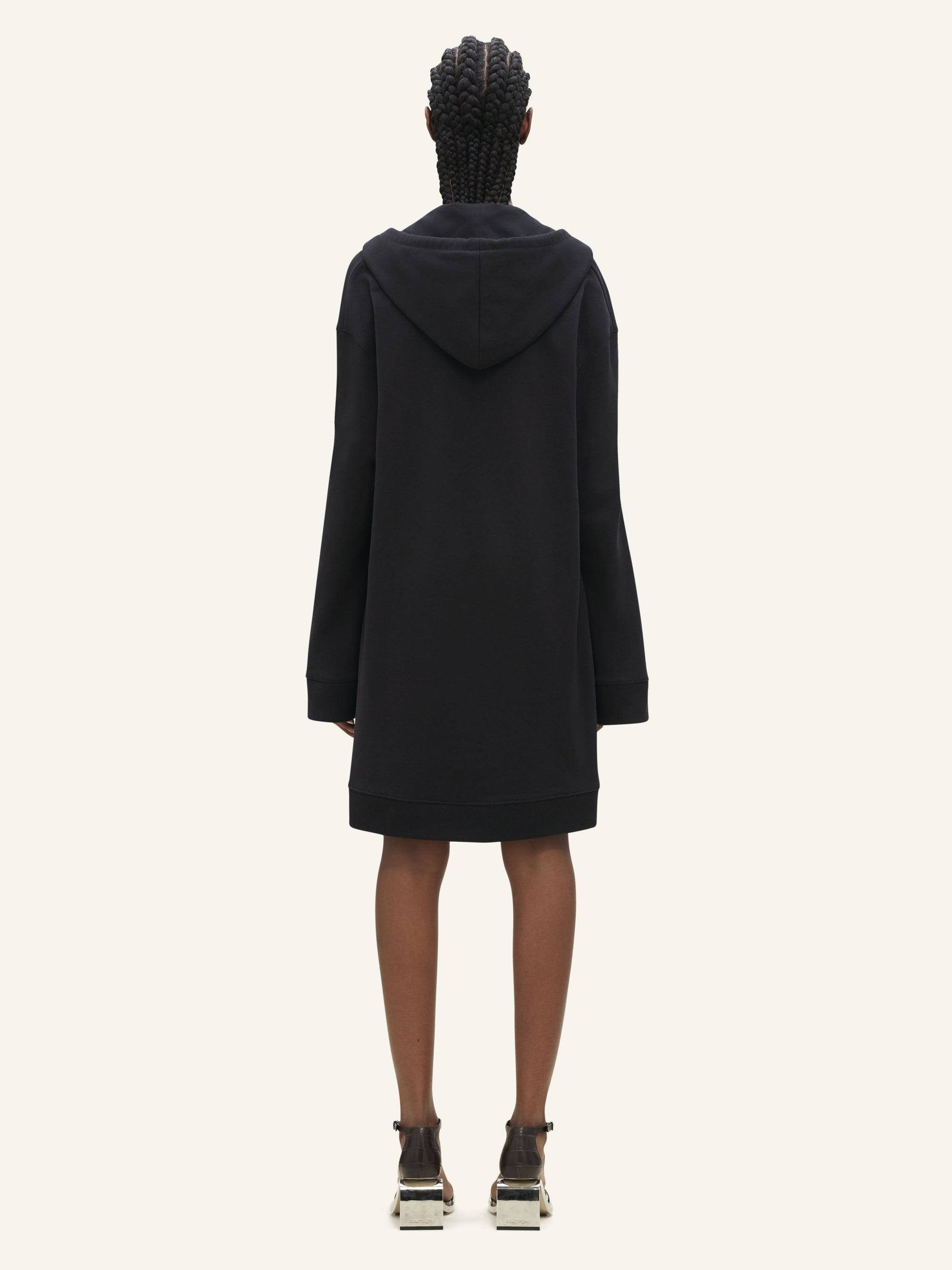 Hyperbole hooded fleece Dress - Black