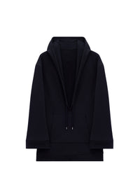 Hyperbole hooded fleece Dress - Black