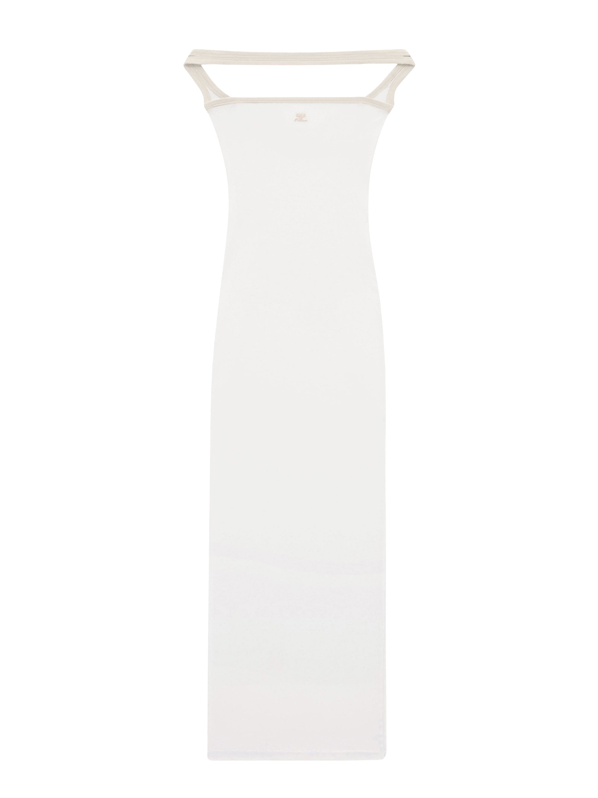 Contrast hyperbole long Dress - White & Sand