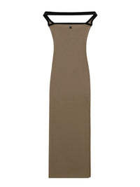 Contrast hyperbole long Dress - Green & Black