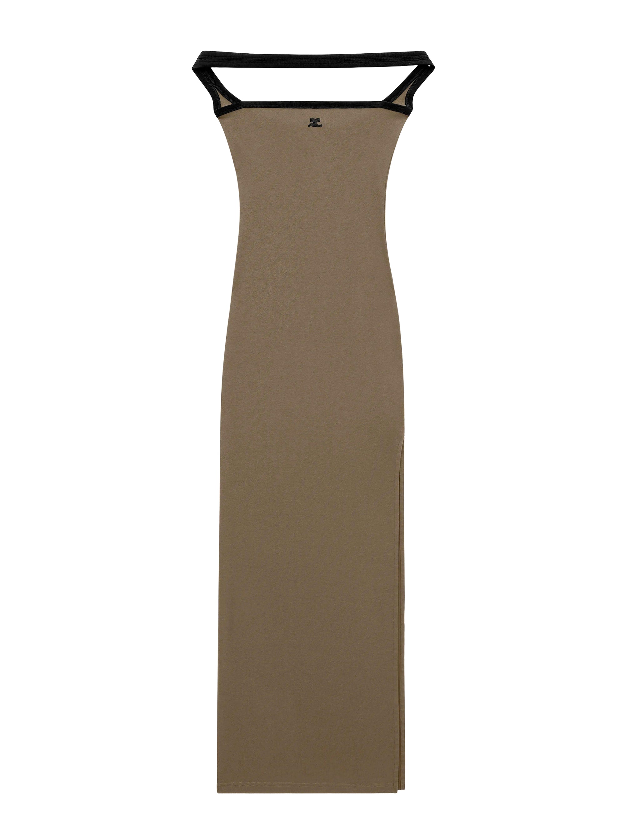 Contrast hyperbole long Dress - Green & Black