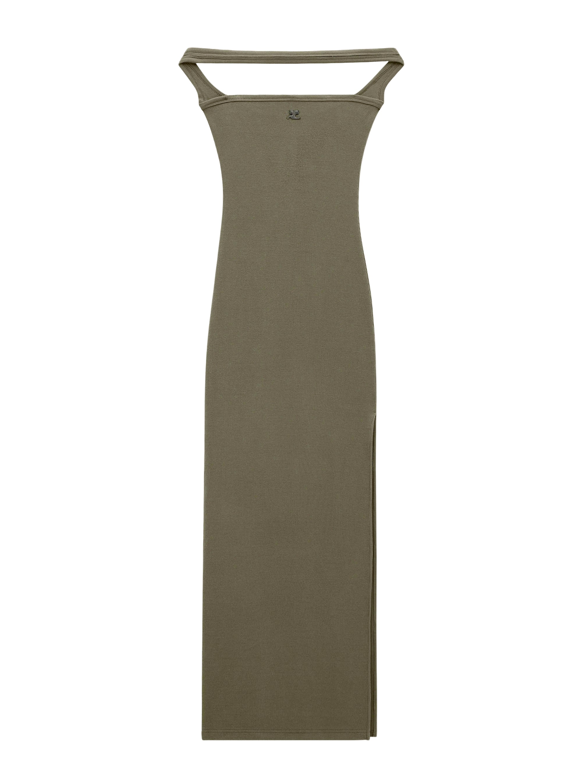 Hyperbole 90's rib long Dress - Camouflage Green