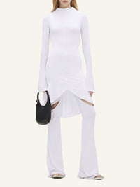 High neck crepe jersey Dress - Purple