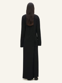 Twist cotton polo long Dress - Black