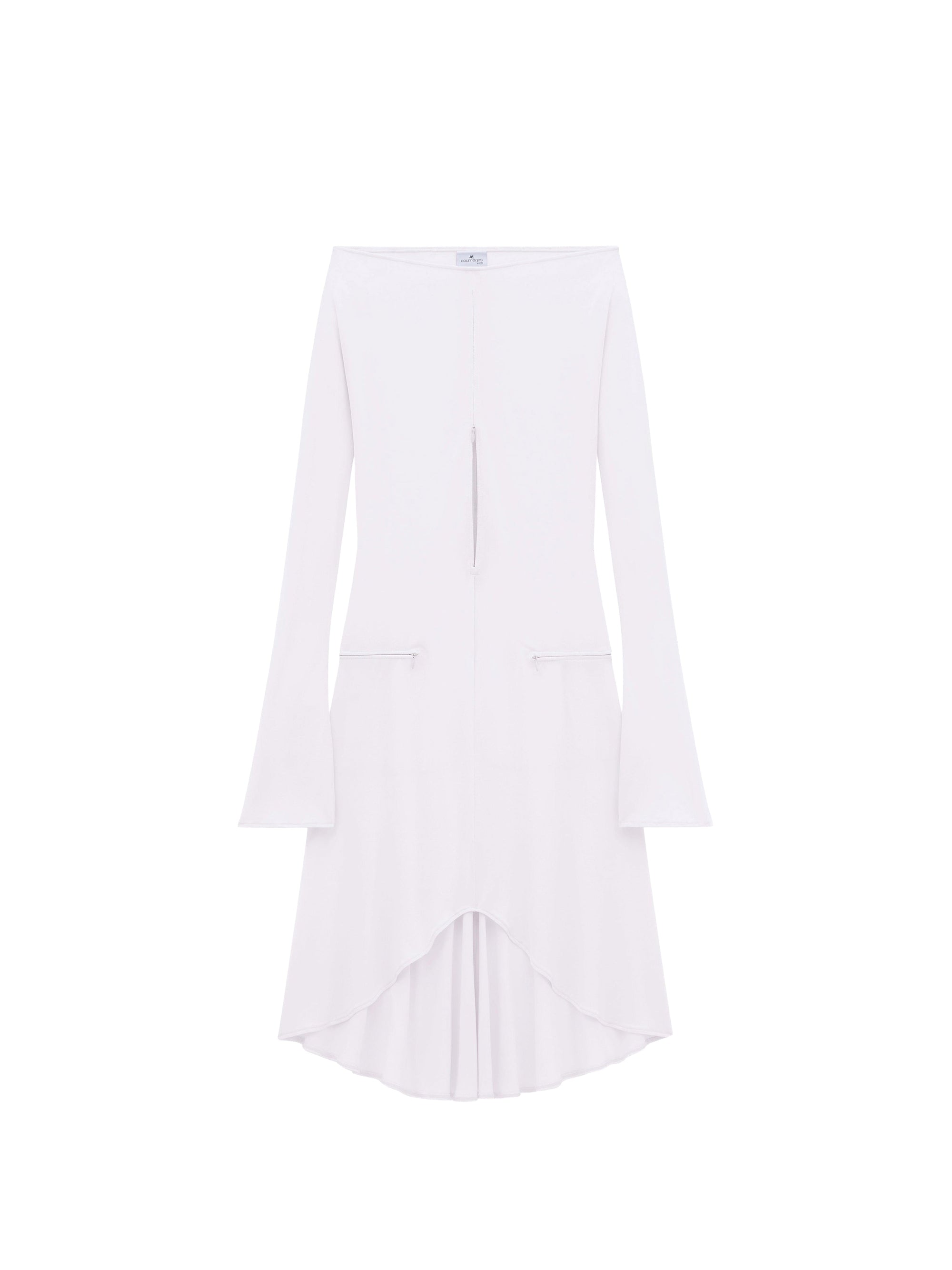 Drop zipped crepe jersey Dress - Mist