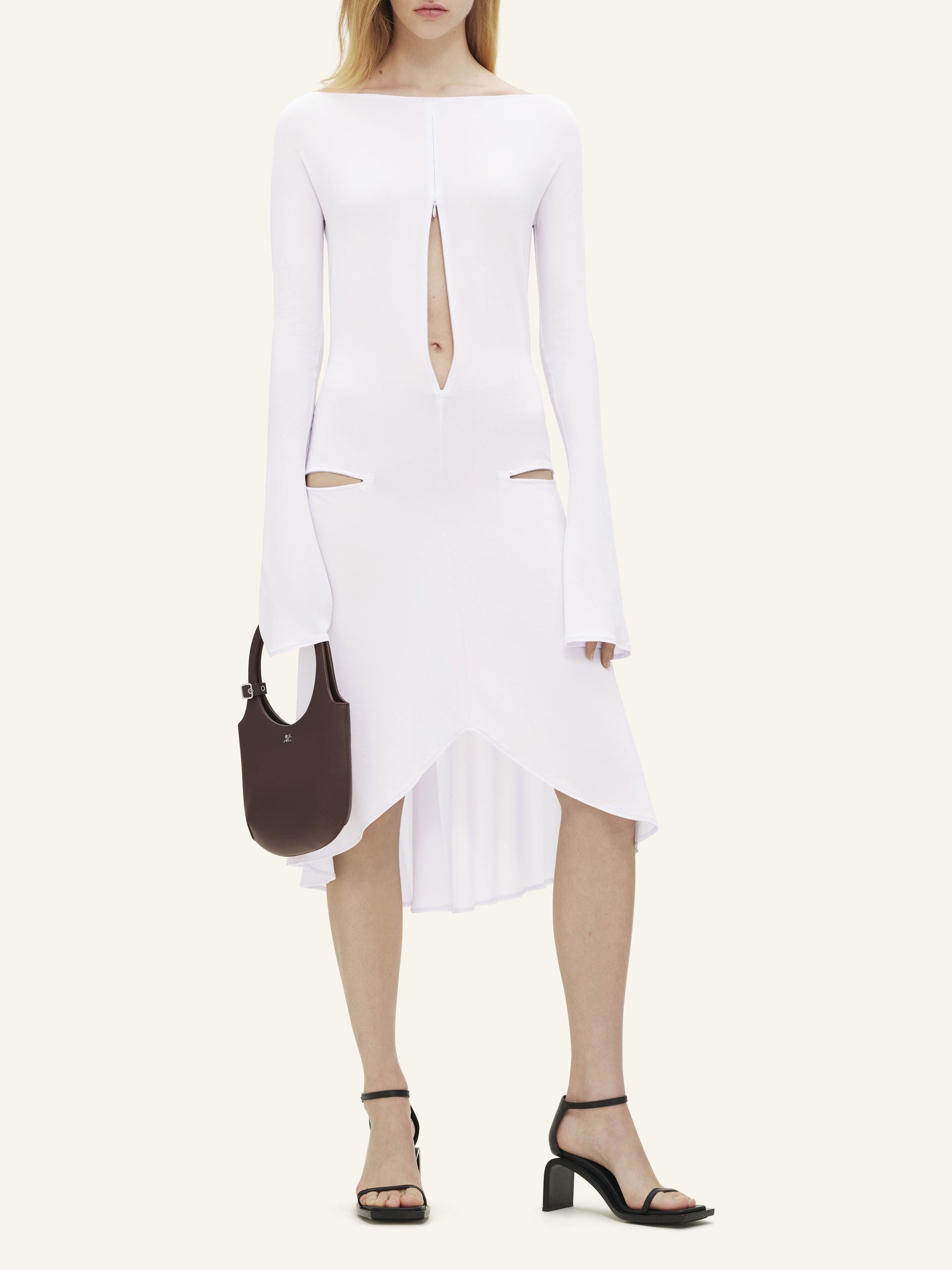 Drop zipped crepe jersey Dress - Purple