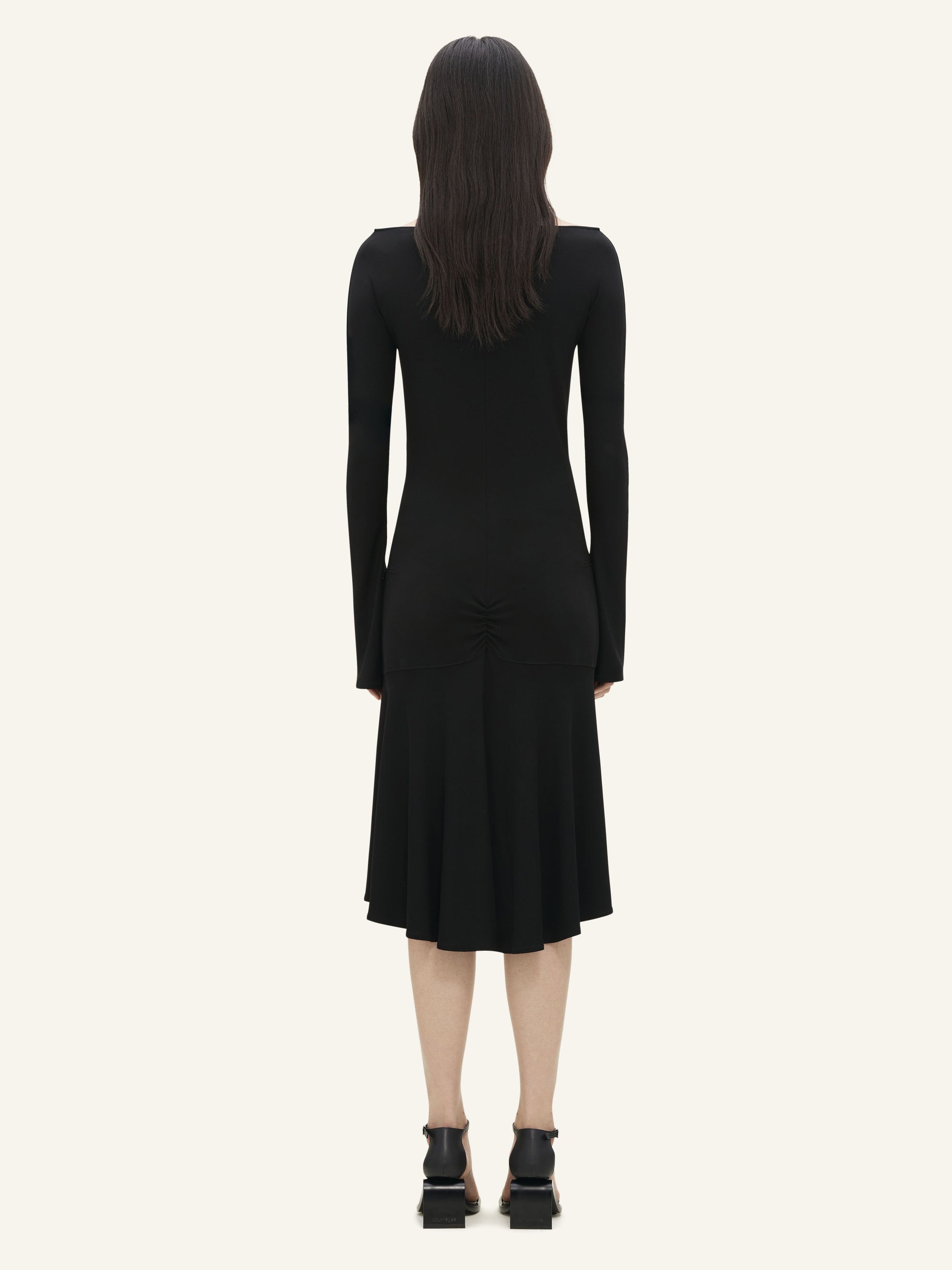 Drop zipped crepe jersey Dress - Black