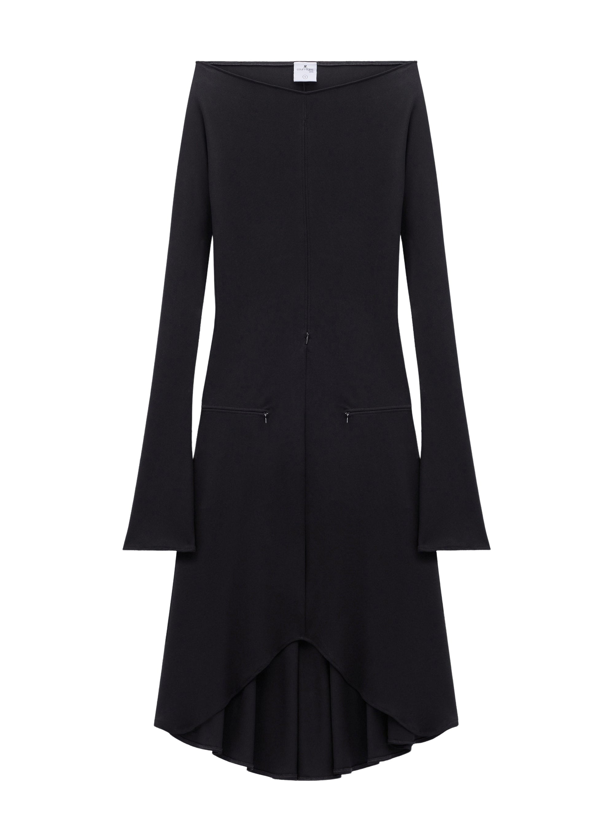 Drop zipped crepe jersey Dress - Black