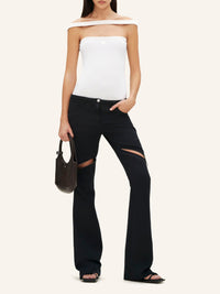 Hyperbole 90's rib Top - Heritage White