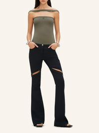 Hyperbole 90's rib Top - Camouflage Green