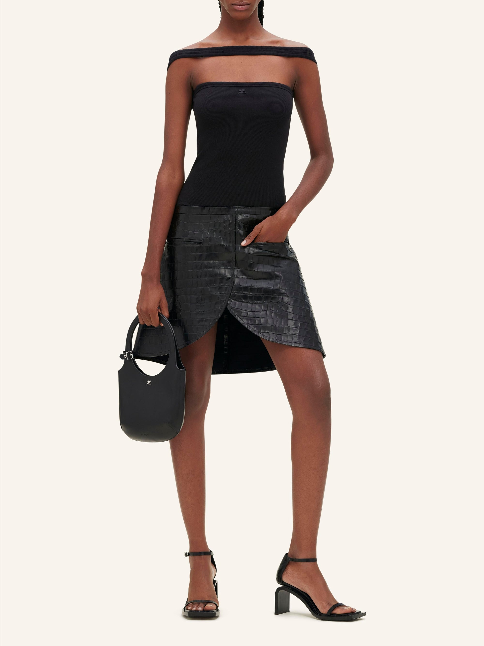 Hyperbole 90's rib Top - Black