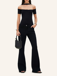 Hyperbole snaps 90's rib Top - Black